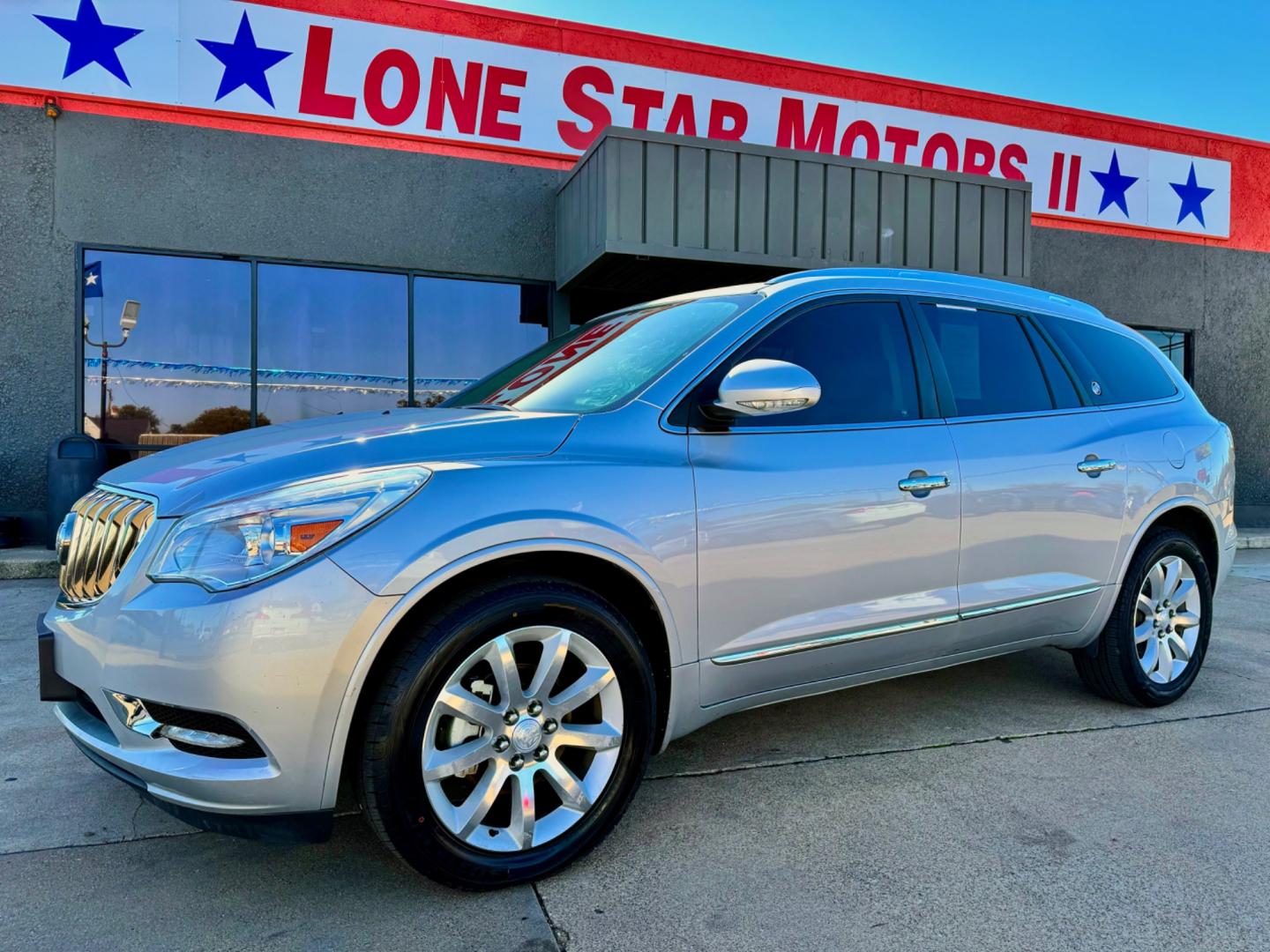 2015 SILVER BUICK ENCLAVE PREMIUM (5GAKRCKD2FJ) , located at 5900 E. Lancaster Ave., Fort Worth, TX, 76112, (817) 457-5456, 0.000000, 0.000000 - This is a 2015 BUICK ENCLAVE PREMIUM 4 DOOR SUV that is in excellent condition. There are no dents or scratches. The interior is clean with no rips or tears or stains. All power windows, door locks and seats. Ice cold AC for those hot Texas summer days. It is equipped with a CD player, AM/FM radio, - Photo#0